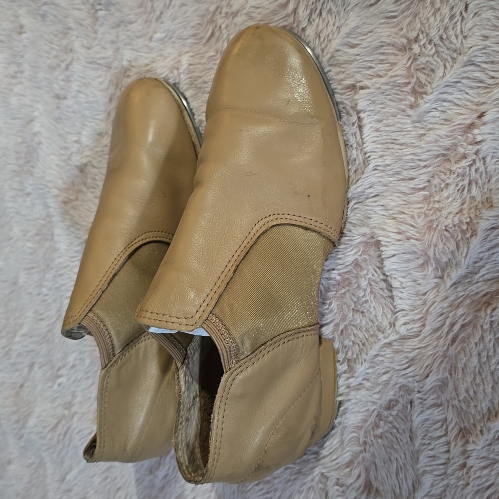 Tan Leather Slip-On Tap Shoes